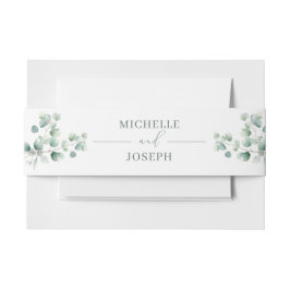 Eukalyptus Sage Green Watercolor Wedding Einladungsbanderole