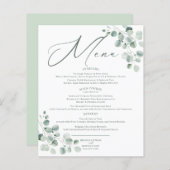 Eukalyptus Sage Green Watercolor Wedding Menu (Vorne/Hinten)