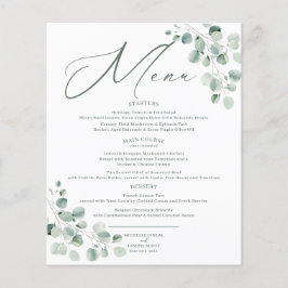 Eukalyptus Sage Green Watercolor Wedding Menu