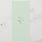 Eukalyptus Sage Green Watercolor Wedding Menu Menükarte (Rückseite)