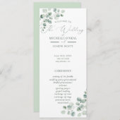 Eukalyptus Sage Green Watercolor Wedding Program (Vorne/Hinten)