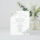 Eukalyptus Sage Green Watercolor Wedding Program (Stehend Vorderseite)
