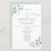 Eukalyptus Sage Green Watercolor Wedding Program (Vorne/Hinten)