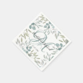 Eukalyptus Sage Green Watercolor Wedding Serviette (Ecke)