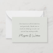 Eukalyptus Sage Green Wedding Dankeschön Karte (Rückseite)