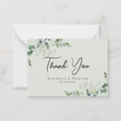 Eukalyptus Sage Green Wedding Dankeschön Karte (Vorderseite)