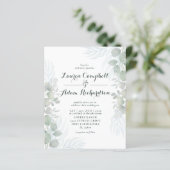 Eukalyptus Sage Green Wedding Einladung (Stehend Vorderseite)