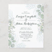 Eukalyptus Sage Green Wedding Einladung (Vorderseite)