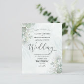 Eukalyptus Sage Green Wedding Einladung (Stehend Vorderseite)