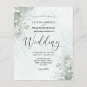 Eukalyptus Sage Green Wedding Einladung (Vorderseite)