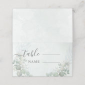 Eukalyptus Sage Green Wedding Platzkarte (Außenseite Aufgefaltet)