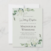 Eukalyptus Sage Green Wedding Reception Einladung (Vorderseite)