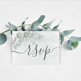 Eukalyptus sage green Wedding RSVP Karte