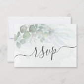 Eukalyptus sage green Wedding RSVP Karte (Vorderseite)