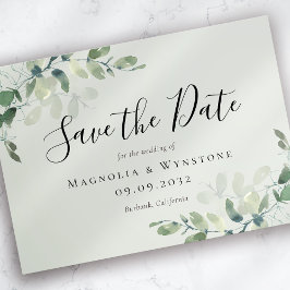 Eukalyptus Sage Green Wedding Save The Date