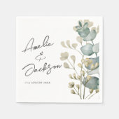 Eukalyptus Sage Green Wedding Serviette (Vorderseite)