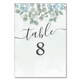 Eukalyptus Sage Green Wedding Table Card Tischnummer