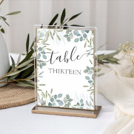 Eukalyptus Sage Green Wedding Tischnummer