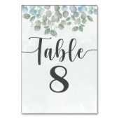 Eukalyptus Sage Green Wedding Tischnummer (Vorderseite)