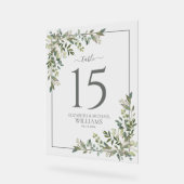 Eukalyptus Sage Green Wedding Tischnummer Acrylschild (Winkel)