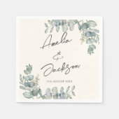 Eukalyptus Sage Green Wedkins Serviette (Vorderseite)