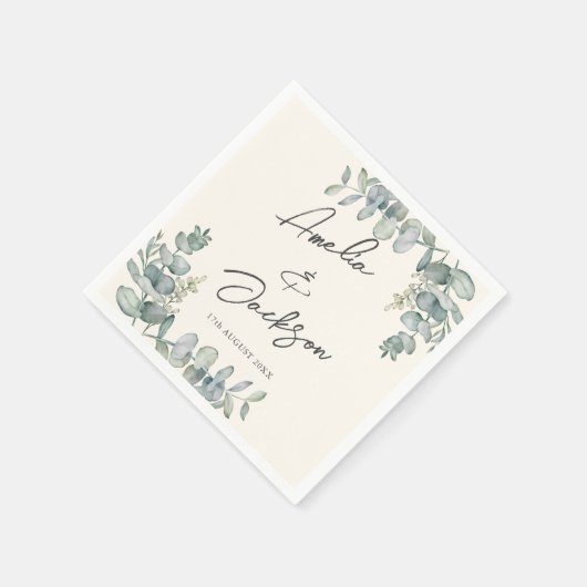 Eukalyptus Sage Green Wedkins Serviette (Ecke)