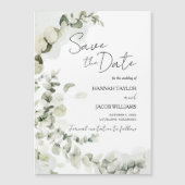 Eukalyptus Sage Greenerity Wedding Save the Date Magneteinladung (Vorderseite)