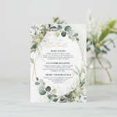 Eukalyptus Sage Greenery Geometric Wedding Details Begleitkarte (Stehend Vorderseite)
