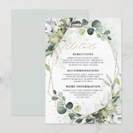 Eukalyptus Sage Greenery Geometric Wedding Details Begleitkarte