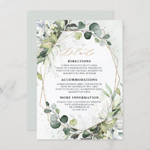 Eukalyptus Sage Greenery Geometric Wedding Details Begleitkarte