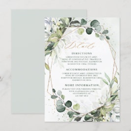 Eukalyptus Sage Greenery Geometric Wedding Details Begleitkarte
