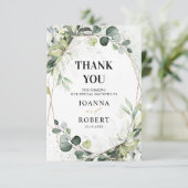 Eukalyptus Sage Greenery Moderne geometrische Hoch Dankeskarte (Stehend Vorderseite)