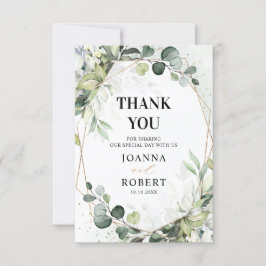 Eukalyptus Sage Greenery Moderne geometrische Hoch Dankeskarte