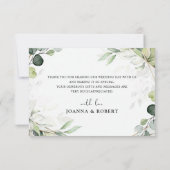 Eukalyptus Sage Greenery Moderne geometrische Hoch Dankeskarte (Rückseite)