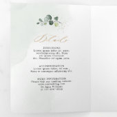 Eukalyptus Sage Greenery Moderne geometrische Hoch Dreifach Gefaltete Ankündigung (Innen Erste Seite)