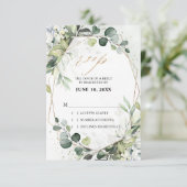 Eukalyptus Sage Greenery Moderne geometrische Hoch RSVP Karte (Stehend Vorderseite)