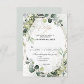 Eukalyptus Sage Greenery Moderne geometrische Hoch RSVP Karte (Vorne/Hinten)