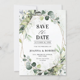 Eukalyptus Sage Greenery Moderne geometrische Hoch Save The Date