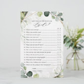 Eukalyptus Sage Greenery Modernes Brautparty Game (Stehend Vorderseite)