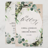 Eukalyptus Sage Greenery Modernes Hochzeitsprogram (Vorne/Hinten)