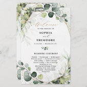 Eukalyptus Sage Greenery Modernes Hochzeitsprogram (Vorne/Hinten)