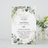 Eukalyptus Sage Greenery Modernes Hochzeitsprogram (Stehend Vorderseite)