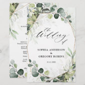 Eukalyptus Sage Greenery Modernes Hochzeitsprogram (Vorne/Hinten)