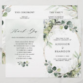 Eukalyptus Sage Greenery Modernes Hochzeitsprogram (Vorne/Hinten)