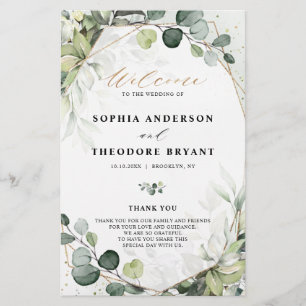 Eukalyptus Sage Greenery Modernes Hochzeitsprogram