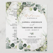 Eukalyptus Sage Greenery Modernes Hochzeitsprogram (Vorne/Hinten)