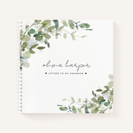 Eukalyptus Sage Ivy Letters to My Daughter Journal Notizblock (Vorderseite)
