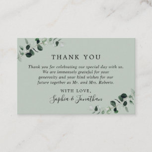 Eukalyptus Sage Mini Wedding Dankeschön Karte