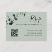 Eukalyptus Sage QR Code Wedding RSVP Begleitkarte (Vorderseite)