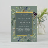 Eukalyptus & Sage Taufe oder Weihnachten Folieneinladung (Stehend vorne)